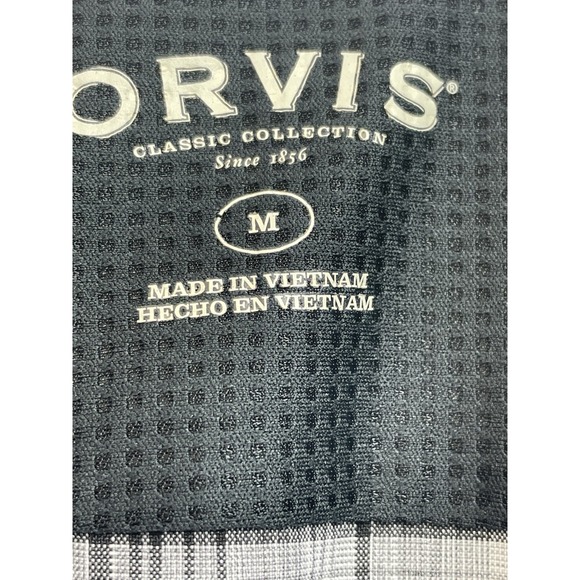 Orvis Mens Medium Black/Grey/White Plaid Button Up S/S Fishing Shirt (A19)NW/OTs - Picture 2 of 4
